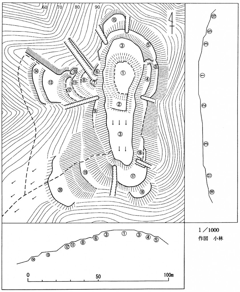 大内山城跡測量図