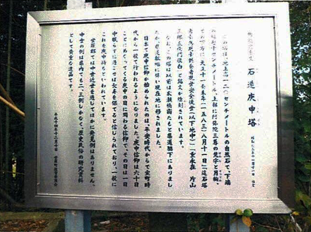 「石造庚申塔」の説明板