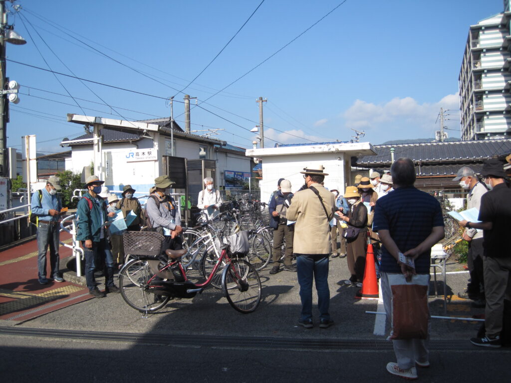 福塩線高木駅に集合して、出発。朝は最高の天気でした。