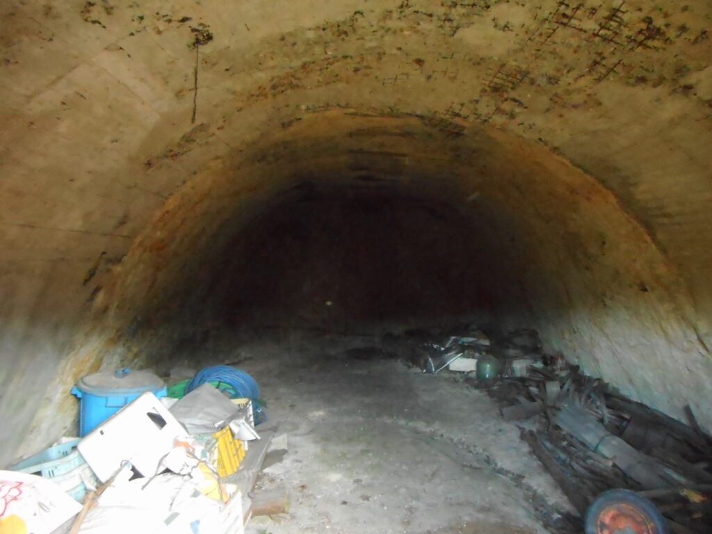 あちこちにある地下壕の入り口を探し、当時の有様の説明を聞くと、地形がそのまま残っていることが良くわか