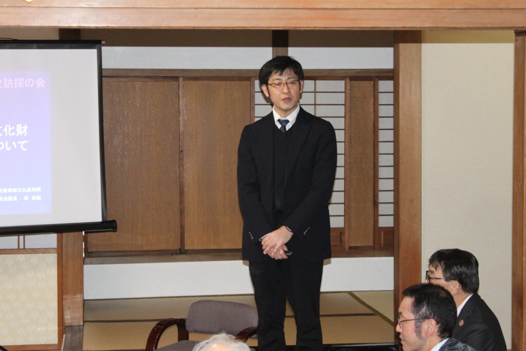 講師は福山市文化振興課の榊拓敏課長で非常な熱意をもって福山の文化財行政に取り組んでおられます。